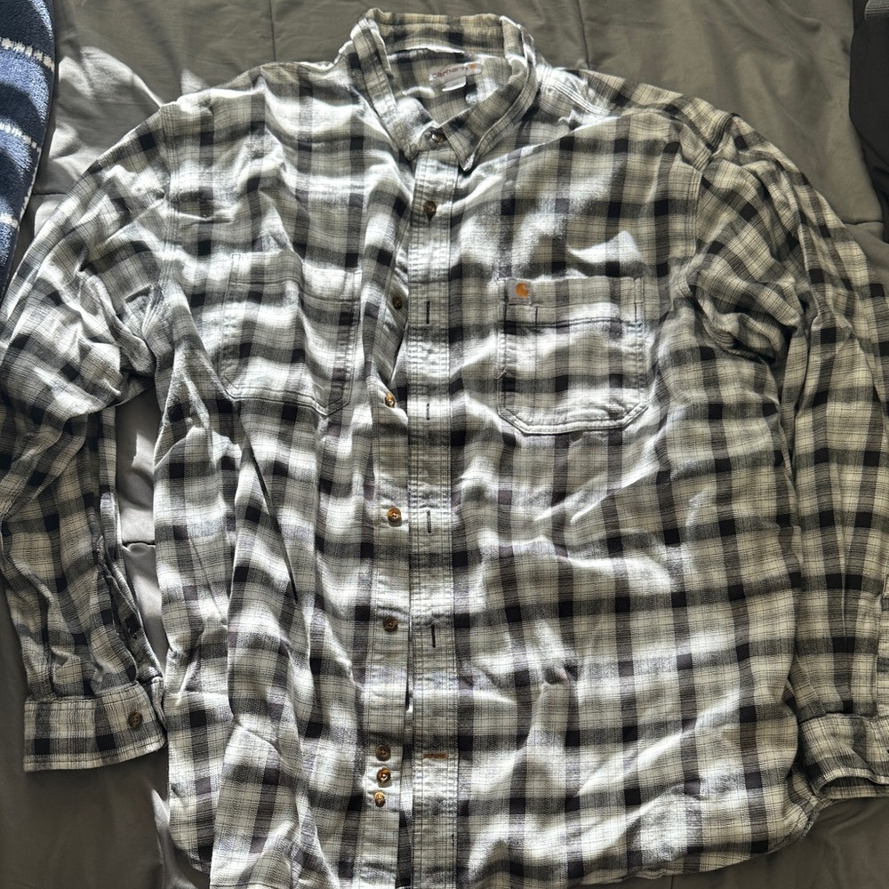 Carhartt Black and White Plaid Casual Shirt